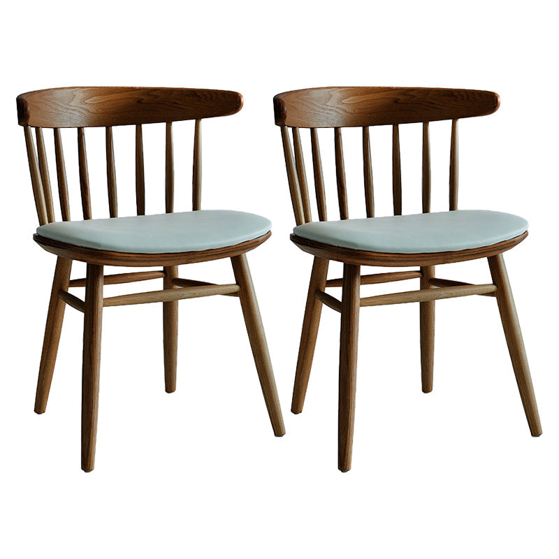 Contemporary Windsor Back Side Chair Solid Wood Dining Armless Chair Walnut 2 Piece Set Clearhalo ' kitchen&dining_furn' 'Dining Chairs' 'Dining Tables & Seating' 'dining_chair' 'furn' 'furn_dining_chair' 'Furniture' 'furniture_dining_chair' 'Kitchen & Dining Furniture' 'kitchen' 4414355
