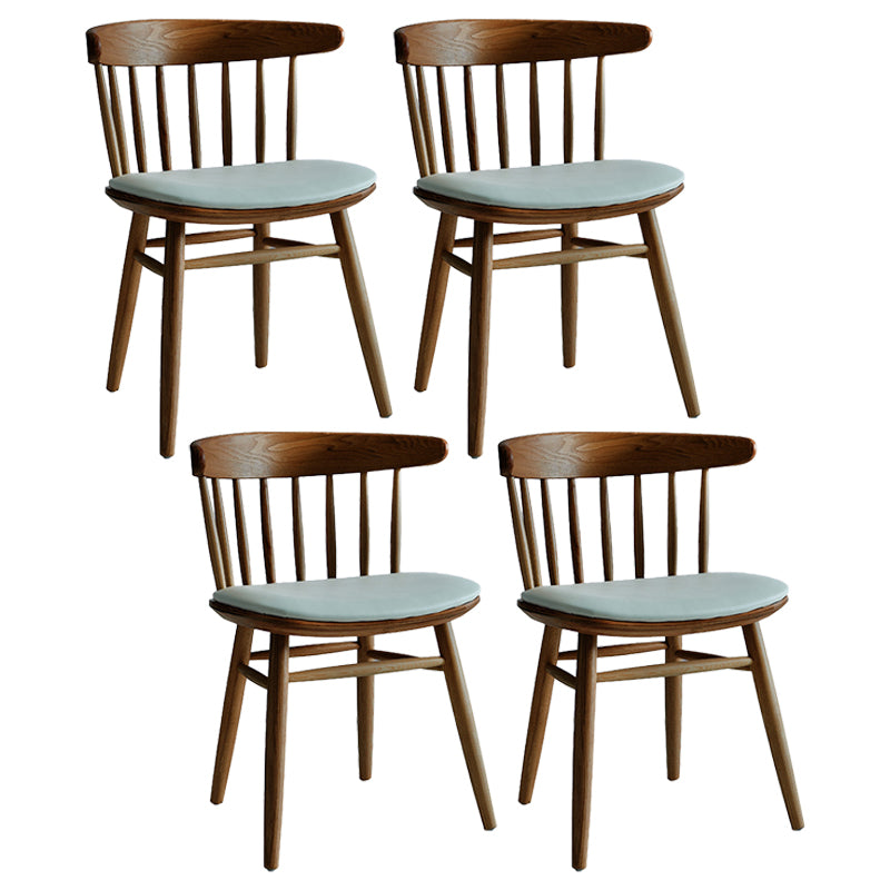 Contemporary Windsor Back Side Chair Solid Wood Dining Armless Chair Walnut 4 Piece Set Clearhalo ' kitchen&dining_furn' 'Dining Chairs' 'Dining Tables & Seating' 'dining_chair' 'furn' 'furn_dining_chair' 'Furniture' 'furniture_dining_chair' 'Kitchen & Dining Furniture' 'kitchen' 4414356