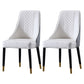 Contemporary Leather Curved Side Chair Matte Finish Parsons Chairs White-Gray 2 Piece Set Clearhalo ' kitchen&dining_furn' 'Dining Chairs' 'Dining Tables & Seating' 'dining_chair' 'furn' 'furn_dining_chair' 'Furniture' 'furniture_dining_chair' 'Kitchen & Dining Furniture' 'kitchen' 4414361