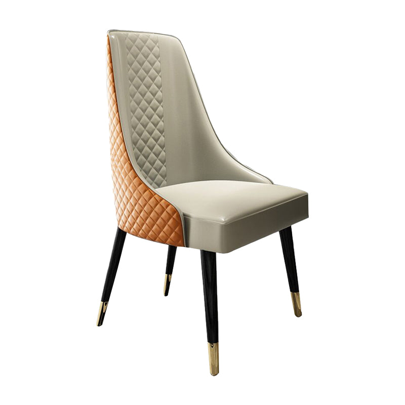 Contemporary Leather Curved Side Chair Matte Finish Parsons Chairs Clearhalo ' kitchen&dining_furn' 'Dining Chairs' 'Dining Tables & Seating' 'dining_chair' 'furn' 'furn_dining_chair' 'Furniture' 'furniture_dining_chair' 'Kitchen & Dining Furniture' 'kitchen' 4414367