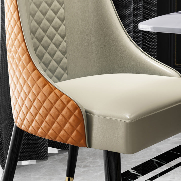 Contemporary Leather Curved Side Chair Matte Finish Parsons Chairs Clearhalo ' kitchen&dining_furn' 'Dining Chairs' 'Dining Tables & Seating' 'dining_chair' 'furn' 'furn_dining_chair' 'Furniture' 'furniture_dining_chair' 'Kitchen & Dining Furniture' 'kitchen' 4414375
