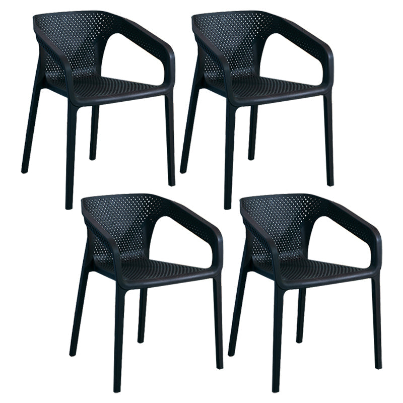 Modern Plastic Kitchen Dining Armchair Solid Back Dining Chair for Home Use Black 4 Piece Set Clearhalo ' kitchen&dining_furn' 'Dining Chairs' 'Dining Tables & Seating' 'dining_chair' 'furn' 'furn_dining_chair' 'Furniture' 'furniture_dining_chair' 'Kitchen & Dining Furniture' 'kitchen' 4414387