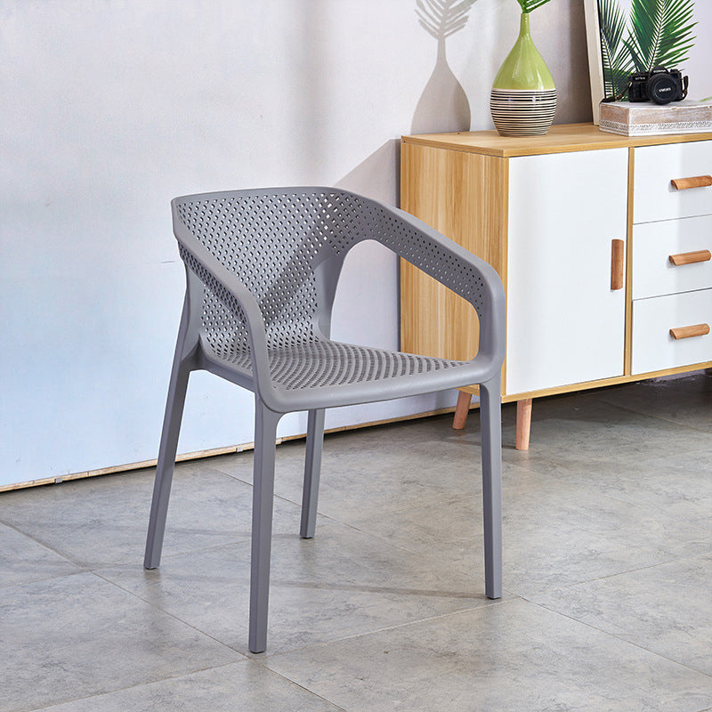 Modern Plastic Kitchen Dining Armchair Solid Back Dining Chair for Home Use Grey 1 Piece Clearhalo ' kitchen&dining_furn' 'Dining Chairs' 'Dining Tables & Seating' 'dining_chair' 'furn' 'furn_dining_chair' 'Furniture' 'furniture_dining_chair' 'Kitchen & Dining Furniture' 'kitchen' 4414390