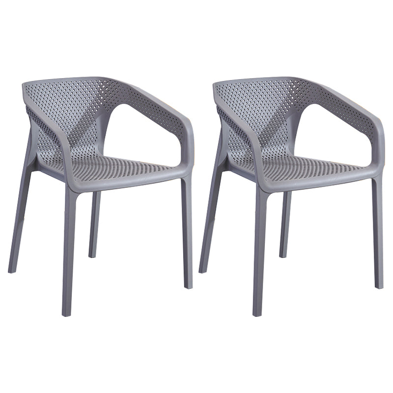 Modern Plastic Kitchen Dining Armchair Solid Back Dining Chair for Home Use Grey 2 Piece Set Clearhalo ' kitchen&dining_furn' 'Dining Chairs' 'Dining Tables & Seating' 'dining_chair' 'furn' 'furn_dining_chair' 'Furniture' 'furniture_dining_chair' 'Kitchen & Dining Furniture' 'kitchen' 4414392