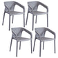 Modern Plastic Kitchen Dining Armchair Solid Back Dining Chair for Home Use Grey 4 Piece Set Clearhalo ' kitchen&dining_furn' 'Dining Chairs' 'Dining Tables & Seating' 'dining_chair' 'furn' 'furn_dining_chair' 'Furniture' 'furniture_dining_chair' 'Kitchen & Dining Furniture' 'kitchen' 4414394