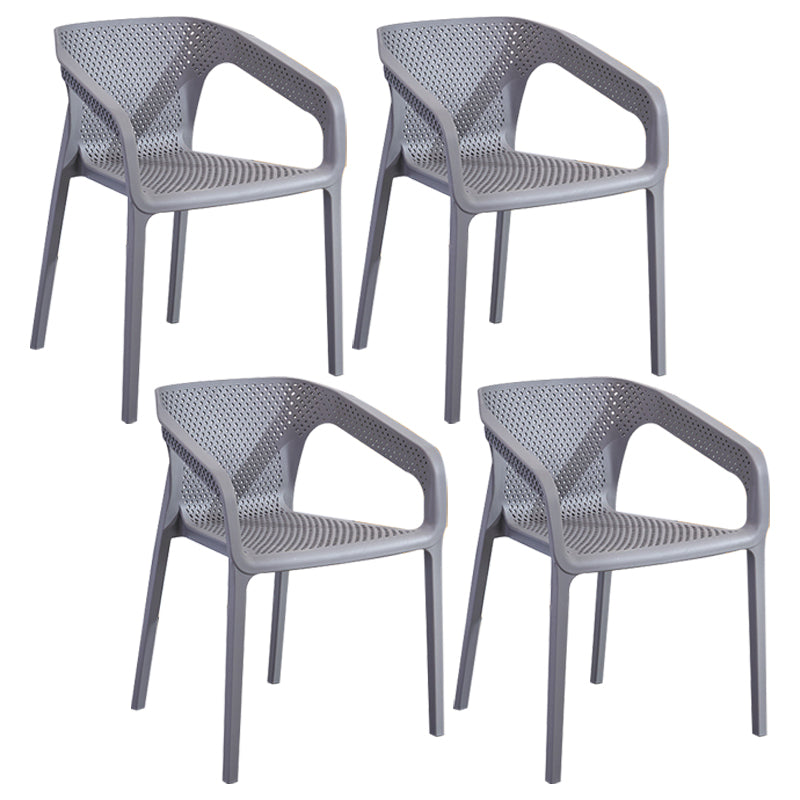 Modern Plastic Kitchen Dining Armchair Solid Back Dining Chair for Home Use Grey 4 Piece Set Clearhalo ' kitchen&dining_furn' 'Dining Chairs' 'Dining Tables & Seating' 'dining_chair' 'furn' 'furn_dining_chair' 'Furniture' 'furniture_dining_chair' 'Kitchen & Dining Furniture' 'kitchen' 4414394