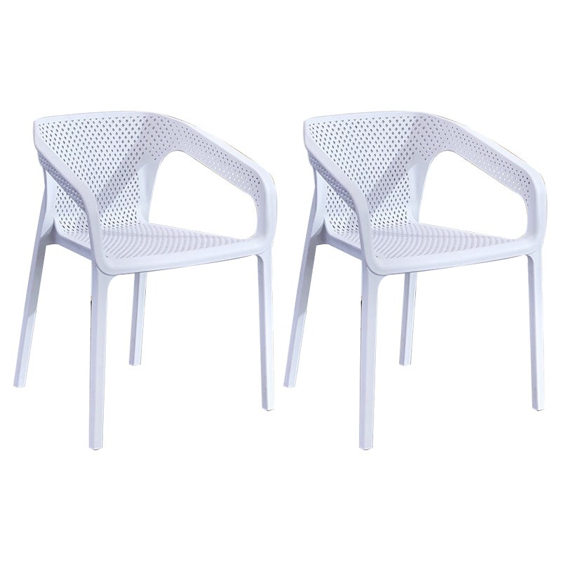 Modern Plastic Kitchen Dining Armchair Solid Back Dining Chair for Home Use White 2 Piece Set Clearhalo ' kitchen&dining_furn' 'Dining Chairs' 'Dining Tables & Seating' 'dining_chair' 'furn' 'furn_dining_chair' 'Furniture' 'furniture_dining_chair' 'Kitchen & Dining Furniture' 'kitchen' 4414397