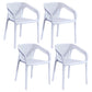Modern Plastic Kitchen Dining Armchair Solid Back Dining Chair for Home Use White 4 Piece Set Clearhalo ' kitchen&dining_furn' 'Dining Chairs' 'Dining Tables & Seating' 'dining_chair' 'furn' 'furn_dining_chair' 'Furniture' 'furniture_dining_chair' 'Kitchen & Dining Furniture' 'kitchen' 4414398