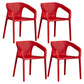 Modern Plastic Kitchen Dining Armchair Solid Back Dining Chair for Home Use Red 4 Piece Set Clearhalo ' kitchen&dining_furn' 'Dining Chairs' 'Dining Tables & Seating' 'dining_chair' 'furn' 'furn_dining_chair' 'Furniture' 'furniture_dining_chair' 'Kitchen & Dining Furniture' 'kitchen' 4414401