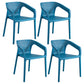 Modern Plastic Kitchen Dining Armchair Solid Back Dining Chair for Home Use Blue 4 Piece Set Clearhalo ' kitchen&dining_furn' 'Dining Chairs' 'Dining Tables & Seating' 'dining_chair' 'furn' 'furn_dining_chair' 'Furniture' 'furniture_dining_chair' 'Kitchen & Dining Furniture' 'kitchen' 4414404