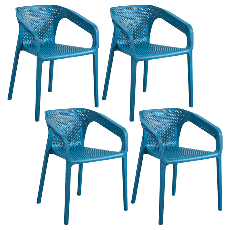 Modern Plastic Kitchen Dining Armchair Solid Back Dining Chair for Home Use Blue 4 Piece Set Clearhalo ' kitchen&dining_furn' 'Dining Chairs' 'Dining Tables & Seating' 'dining_chair' 'furn' 'furn_dining_chair' 'Furniture' 'furniture_dining_chair' 'Kitchen & Dining Furniture' 'kitchen' 4414404