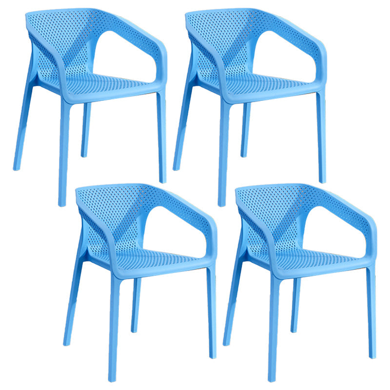 Modern Plastic Kitchen Dining Armchair Solid Back Dining Chair for Home Use Sky Blue 4 Piece Set Clearhalo ' kitchen&dining_furn' 'Dining Chairs' 'Dining Tables & Seating' 'dining_chair' 'furn' 'furn_dining_chair' 'Furniture' 'furniture_dining_chair' 'Kitchen & Dining Furniture' 'kitchen' 4414407