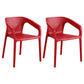 Modern Plastic Kitchen Dining Armchair Solid Back Dining Chair for Home Use Burgundy 2 Piece Set Clearhalo ' kitchen&dining_furn' 'Dining Chairs' 'Dining Tables & Seating' 'dining_chair' 'furn' 'furn_dining_chair' 'Furniture' 'furniture_dining_chair' 'Kitchen & Dining Furniture' 'kitchen' 4414412