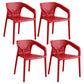 Modern Plastic Kitchen Dining Armchair Solid Back Dining Chair for Home Use Burgundy 4 Piece Set Clearhalo ' kitchen&dining_furn' 'Dining Chairs' 'Dining Tables & Seating' 'dining_chair' 'furn' 'furn_dining_chair' 'Furniture' 'furniture_dining_chair' 'Kitchen & Dining Furniture' 'kitchen' 4414413