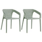 Modern Plastic Kitchen Dining Armchair Solid Back Dining Chair for Home Use Gray-Green 2 Piece Set Clearhalo ' kitchen&dining_furn' 'Dining Chairs' 'Dining Tables & Seating' 'dining_chair' 'furn' 'furn_dining_chair' 'Furniture' 'furniture_dining_chair' 'Kitchen & Dining Furniture' 'kitchen' 4414415