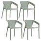 Modern Plastic Kitchen Dining Armchair Solid Back Dining Chair for Home Use Gray-Green 4 Piece Set Clearhalo ' kitchen&dining_furn' 'Dining Chairs' 'Dining Tables & Seating' 'dining_chair' 'furn' 'furn_dining_chair' 'Furniture' 'furniture_dining_chair' 'Kitchen & Dining Furniture' 'kitchen' 4414416