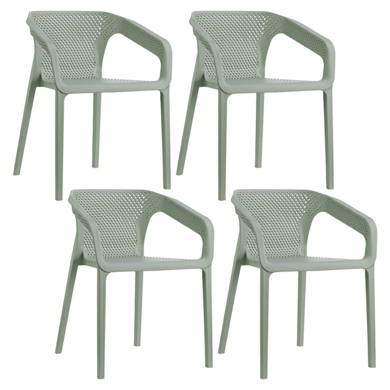 Modern Plastic Kitchen Dining Armchair Solid Back Dining Chair for Home Use Gray-Green 4 Piece Set Clearhalo ' kitchen&dining_furn' 'Dining Chairs' 'Dining Tables & Seating' 'dining_chair' 'furn' 'furn_dining_chair' 'Furniture' 'furniture_dining_chair' 'Kitchen & Dining Furniture' 'kitchen' 4414416
