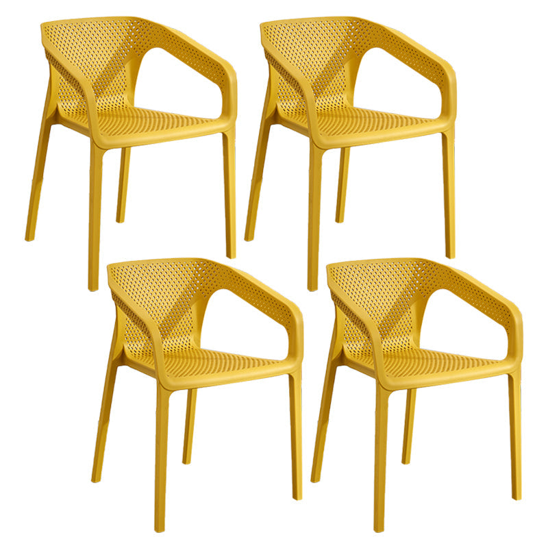 Modern Plastic Kitchen Dining Armchair Solid Back Dining Chair for Home Use Ginger 4 Piece Set Clearhalo ' kitchen&dining_furn' 'Dining Chairs' 'Dining Tables & Seating' 'dining_chair' 'furn' 'furn_dining_chair' 'Furniture' 'furniture_dining_chair' 'Kitchen & Dining Furniture' 'kitchen' 4414419