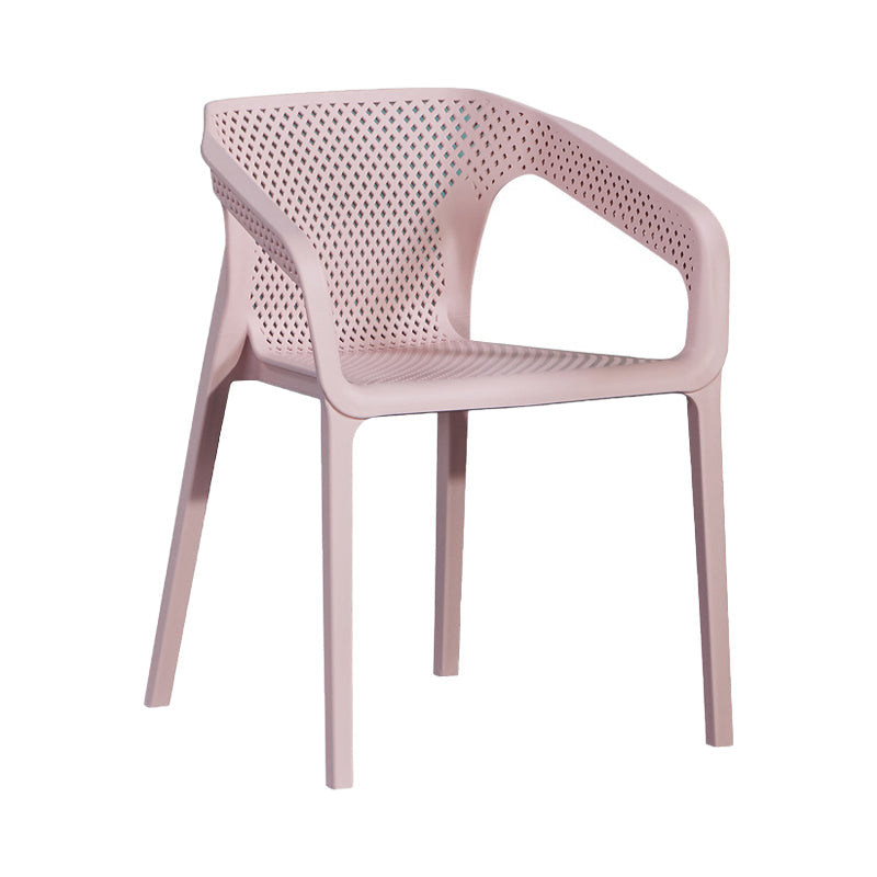 Modern Plastic Kitchen Dining Armchair Solid Back Dining Chair for Home Use Rose Bloom 1 Piece Clearhalo ' kitchen&dining_furn' 'Dining Chairs' 'Dining Tables & Seating' 'dining_chair' 'furn' 'furn_dining_chair' 'Furniture' 'furniture_dining_chair' 'Kitchen & Dining Furniture' 'kitchen' 4414420