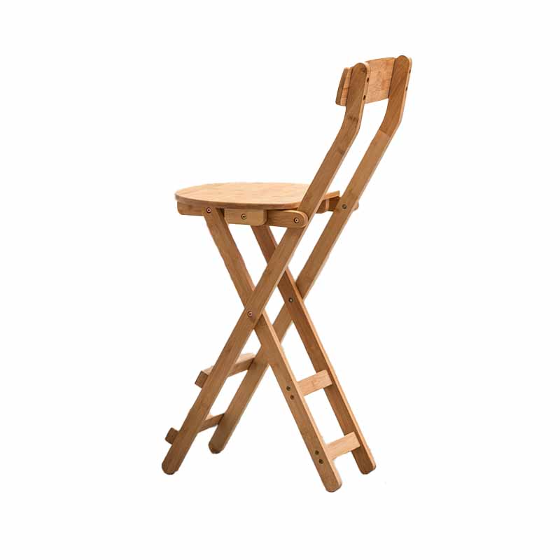 Indoor Minimalism Wood Backrest Barstools Folding Counter Stools, 1 Piece Natural Counter Stool (24"H) Clearhalo 'Bar Furniture' 'Bar Stools' 'bar_stools' 'furn' 'furn_bar_stools' 'furniture_bar_stools' 'Kitchen & Dining Furniture' 'kitchen&dining_furn' 'kitchen' 'kitchen_furn' Furniture' 4415780