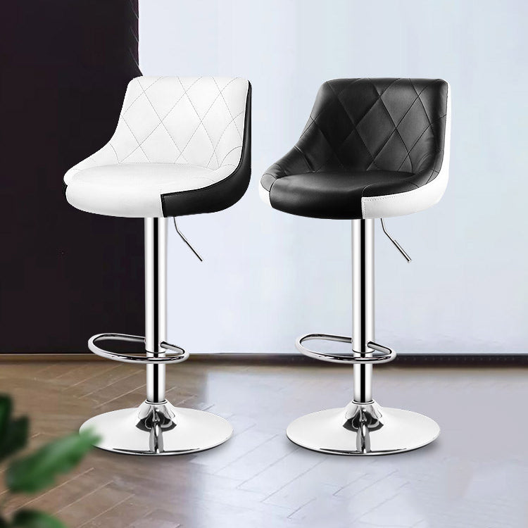 Indoor Modern Leather Bat Stool Bucket Adjustable Backrest Counter Height Stool Clearhalo 'Bar Furniture' 'Bar Stools' 'bar_stools' 'furn' 'furn_bar_stools' 'furniture_bar_stools' 'Kitchen & Dining Furniture' 'kitchen&dining_furn' 'kitchen' 'kitchen_furn' Furniture' 4415787