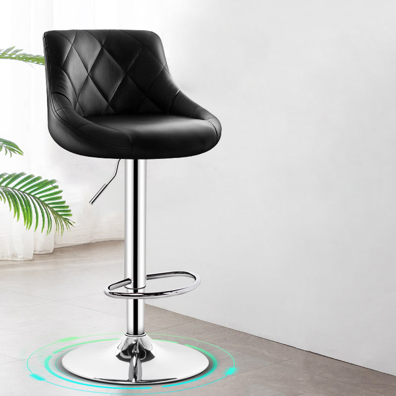 Indoor Modern Leather Bat Stool Bucket Adjustable Backrest Counter Height Stool Black 1 Piece Clearhalo 'Bar Furniture' 'Bar Stools' 'bar_stools' 'furn' 'furn_bar_stools' 'furniture_bar_stools' 'Kitchen & Dining Furniture' 'kitchen&dining_furn' 'kitchen' 'kitchen_furn' Furniture' 4415788