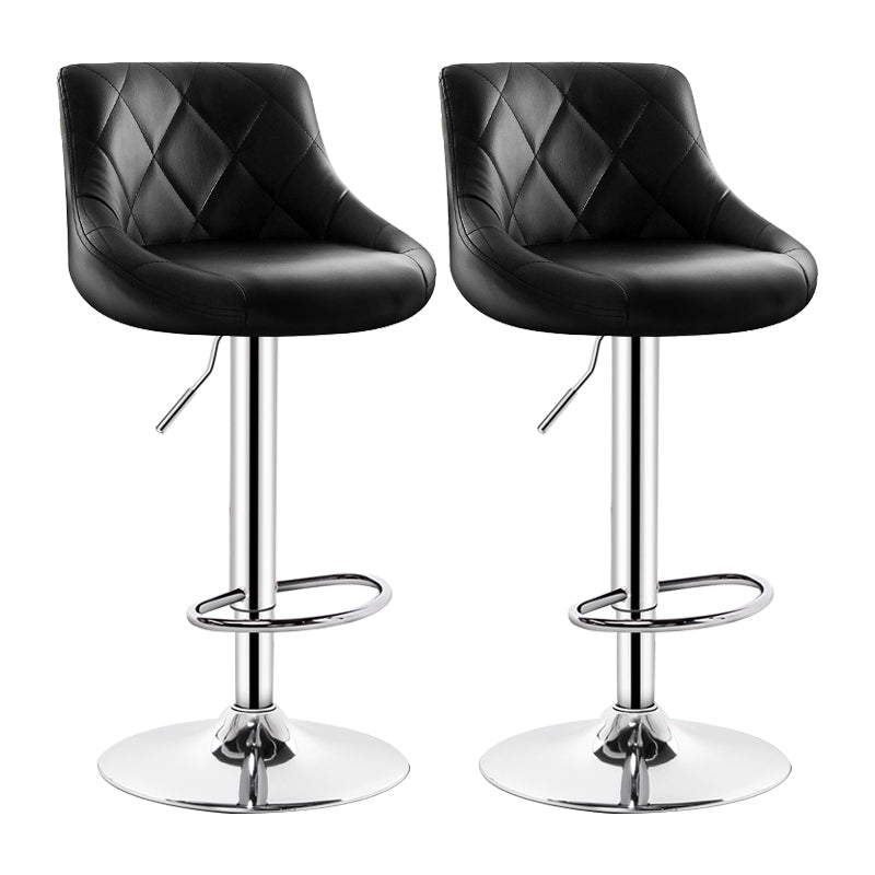 Indoor Modern Leather Bat Stool Bucket Adjustable Backrest Counter Height Stool Black 2 Piece Set Clearhalo 'Bar Furniture' 'Bar Stools' 'bar_stools' 'furn' 'furn_bar_stools' 'furniture_bar_stools' 'Kitchen & Dining Furniture' 'kitchen&dining_furn' 'kitchen' 'kitchen_furn' Furniture' 4415789