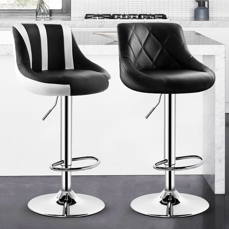 Indoor Modern Leather Bat Stool Bucket Adjustable Backrest Counter Height Stool Clearhalo 'Bar Furniture' 'Bar Stools' 'bar_stools' 'furn' 'furn_bar_stools' 'furniture_bar_stools' 'Kitchen & Dining Furniture' 'kitchen&dining_furn' 'kitchen' 'kitchen_furn' Furniture' 4415790