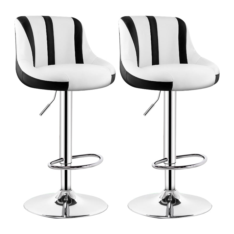 Indoor Modern Leather Bat Stool Bucket Adjustable Backrest Counter Height Stool White-Black 2 Piece Set Clearhalo 'Bar Furniture' 'Bar Stools' 'bar_stools' 'furn' 'furn_bar_stools' 'furniture_bar_stools' 'Kitchen & Dining Furniture' 'kitchen&dining_furn' 'kitchen' 'kitchen_furn' Furniture' 4415795