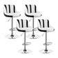Indoor Modern Leather Bat Stool Bucket Adjustable Backrest Counter Height Stool White-Black 4 Piece Set Clearhalo 'Bar Furniture' 'Bar Stools' 'bar_stools' 'furn' 'furn_bar_stools' 'furniture_bar_stools' 'Kitchen & Dining Furniture' 'kitchen&dining_furn' 'kitchen' 'kitchen_furn' Furniture' 4415797