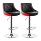 Indoor Modern Leather Bat Stool Bucket Adjustable Backrest Counter Height Stool Black-Red 2 Piece Set Clearhalo 'Bar Furniture' 'Bar Stools' 'bar_stools' 'furn' 'furn_bar_stools' 'furniture_bar_stools' 'Kitchen & Dining Furniture' 'kitchen&dining_furn' 'kitchen' 'kitchen_furn' Furniture' 4415802