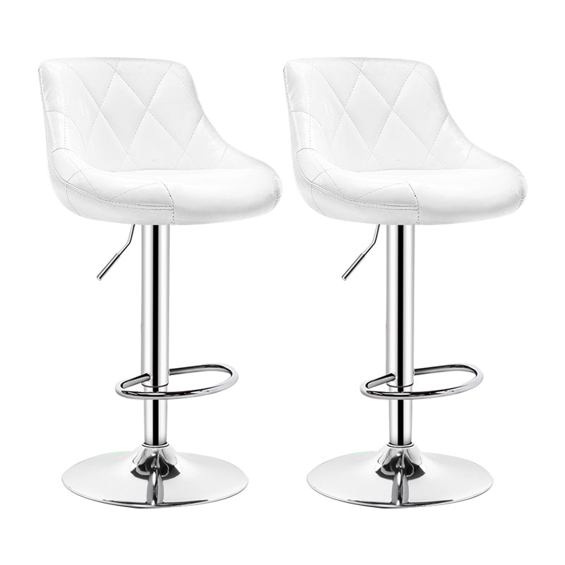 Indoor Modern Leather Bat Stool Bucket Adjustable Backrest Counter Height Stool Gloss White 2 Piece Set Clearhalo 'Bar Furniture' 'Bar Stools' 'bar_stools' 'furn' 'furn_bar_stools' 'furniture_bar_stools' 'Kitchen & Dining Furniture' 'kitchen&dining_furn' 'kitchen' 'kitchen_furn' Furniture' 4415805