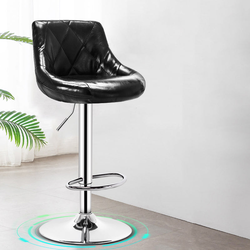 Indoor Modern Leather Bat Stool Bucket Adjustable Backrest Counter Height Stool Gloss Black 1 Piece Clearhalo 'Bar Furniture' 'Bar Stools' 'bar_stools' 'furn' 'furn_bar_stools' 'furniture_bar_stools' 'Kitchen & Dining Furniture' 'kitchen&dining_furn' 'kitchen' 'kitchen_furn' Furniture' 4415807