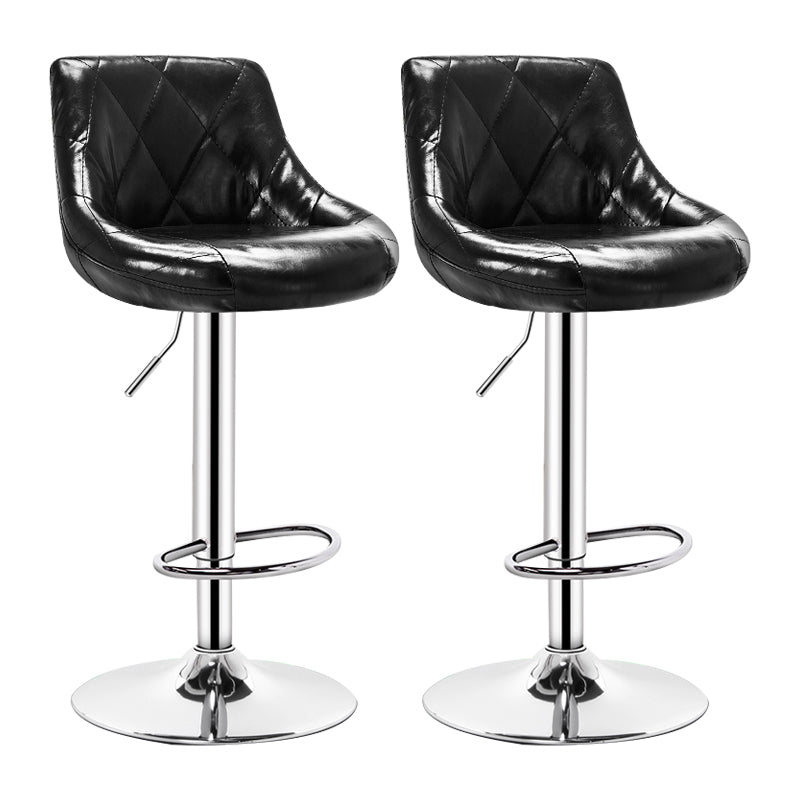 Indoor Modern Leather Bat Stool Bucket Adjustable Backrest Counter Height Stool Gloss Black 2 Piece Set Clearhalo 'Bar Furniture' 'Bar Stools' 'bar_stools' 'furn' 'furn_bar_stools' 'furniture_bar_stools' 'Kitchen & Dining Furniture' 'kitchen&dining_furn' 'kitchen' 'kitchen_furn' Furniture' 4415808
