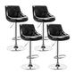 Indoor Modern Leather Bat Stool Bucket Adjustable Backrest Counter Height Stool Gloss Black 4 Piece Set Clearhalo 'Bar Furniture' 'Bar Stools' 'bar_stools' 'furn' 'furn_bar_stools' 'furniture_bar_stools' 'Kitchen & Dining Furniture' 'kitchen&dining_furn' 'kitchen' 'kitchen_furn' Furniture' 4415809