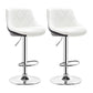 Indoor Modern Leather Bat Stool Bucket Adjustable Backrest Counter Height Stool Black Outer & White Inner 2 Piece Set Clearhalo 'Bar Furniture' 'Bar Stools' 'bar_stools' 'furn' 'furn_bar_stools' 'furniture_bar_stools' 'Kitchen & Dining Furniture' 'kitchen&dining_furn' 'kitchen' 'kitchen_furn' Furniture' 4415811