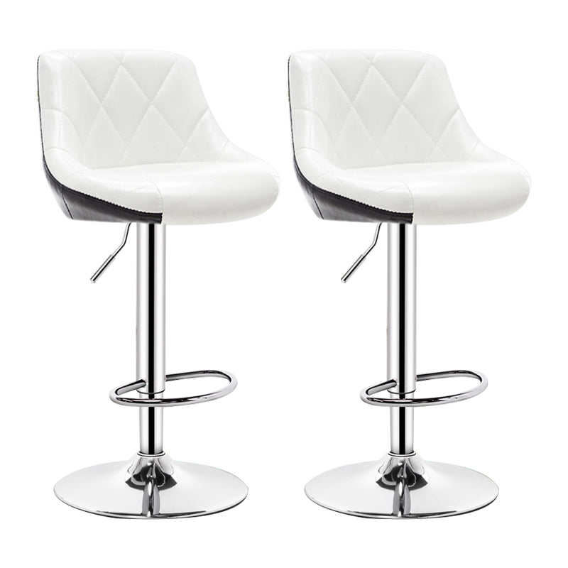 Indoor Modern Leather Bat Stool Bucket Adjustable Backrest Counter Height Stool Black Outer & White Inner 2 Piece Set Clearhalo 'Bar Furniture' 'Bar Stools' 'bar_stools' 'furn' 'furn_bar_stools' 'furniture_bar_stools' 'Kitchen & Dining Furniture' 'kitchen&dining_furn' 'kitchen' 'kitchen_furn' Furniture' 4415811