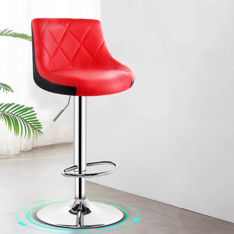 Indoor Modern Leather Bat Stool Bucket Adjustable Backrest Counter Height Stool Red-Black 1 Piece Clearhalo 'Bar Furniture' 'Bar Stools' 'bar_stools' 'furn' 'furn_bar_stools' 'furniture_bar_stools' 'Kitchen & Dining Furniture' 'kitchen&dining_furn' 'kitchen' 'kitchen_furn' Furniture' 4415813