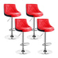 Indoor Modern Leather Bat Stool Bucket Adjustable Backrest Counter Height Stool Red-Black 4 Piece Set Clearhalo 'Bar Furniture' 'Bar Stools' 'bar_stools' 'furn' 'furn_bar_stools' 'furniture_bar_stools' 'Kitchen & Dining Furniture' 'kitchen&dining_furn' 'kitchen' 'kitchen_furn' Furniture' 4415815
