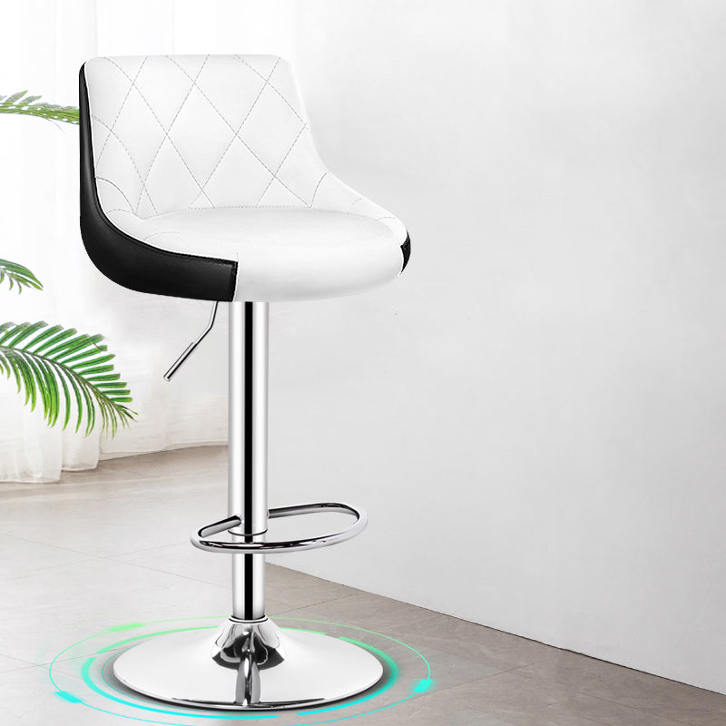 Indoor Modern Leather Bat Stool Bucket Adjustable Backrest Counter Height Stool White Inner 1 Piece Clearhalo 'Bar Furniture' 'Bar Stools' 'bar_stools' 'furn' 'furn_bar_stools' 'furniture_bar_stools' 'Kitchen & Dining Furniture' 'kitchen&dining_furn' 'kitchen' 'kitchen_furn' Furniture' 4415816