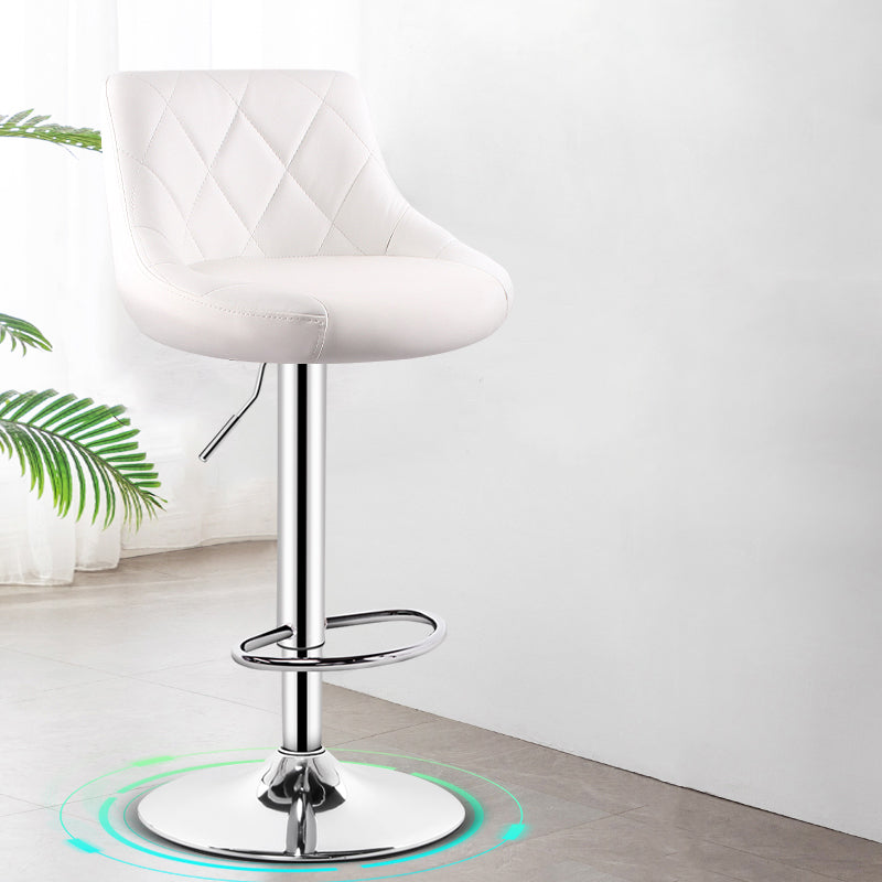 Indoor Modern Leather Bat Stool Bucket Adjustable Backrest Counter Height Stool White 1 Piece Clearhalo 'Bar Furniture' 'Bar Stools' 'bar_stools' 'furn' 'furn_bar_stools' 'furniture_bar_stools' 'Kitchen & Dining Furniture' 'kitchen&dining_furn' 'kitchen' 'kitchen_furn' Furniture' 4415819