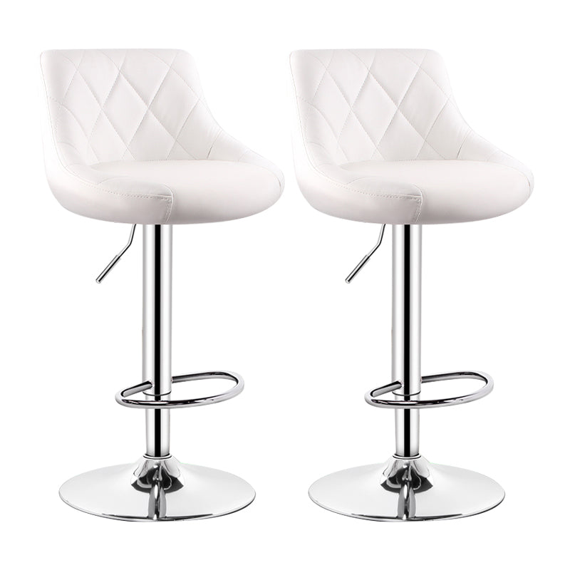 Indoor Modern Leather Bat Stool Bucket Adjustable Backrest Counter Height Stool White 2 Piece Set Clearhalo 'Bar Furniture' 'Bar Stools' 'bar_stools' 'furn' 'furn_bar_stools' 'furniture_bar_stools' 'Kitchen & Dining Furniture' 'kitchen&dining_furn' 'kitchen' 'kitchen_furn' Furniture' 4415820