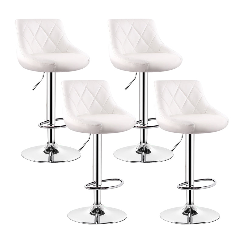 Indoor Modern Leather Bat Stool Bucket Adjustable Backrest Counter Height Stool White 4 Piece Set Clearhalo 'Bar Furniture' 'Bar Stools' 'bar_stools' 'furn' 'furn_bar_stools' 'furniture_bar_stools' 'Kitchen & Dining Furniture' 'kitchen&dining_furn' 'kitchen' 'kitchen_furn' Furniture' 4415821