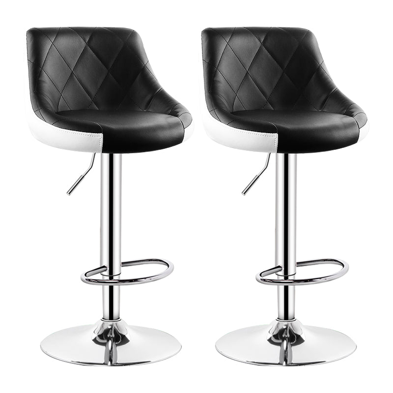 Indoor Modern Leather Bat Stool Bucket Adjustable Backrest Counter Height Stool Black White 2 Piece Set Clearhalo 'Bar Furniture' 'Bar Stools' 'bar_stools' 'furn' 'furn_bar_stools' 'furniture_bar_stools' 'Kitchen & Dining Furniture' 'kitchen&dining_furn' 'kitchen' 'kitchen_furn' Furniture' 4415823