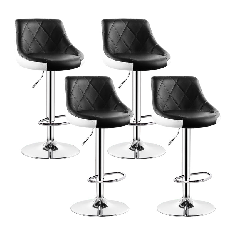 Indoor Modern Leather Bat Stool Bucket Adjustable Backrest Counter Height Stool Black White 4 Piece Set Clearhalo 'Bar Furniture' 'Bar Stools' 'bar_stools' 'furn' 'furn_bar_stools' 'furniture_bar_stools' 'Kitchen & Dining Furniture' 'kitchen&dining_furn' 'kitchen' 'kitchen_furn' Furniture' 4415824