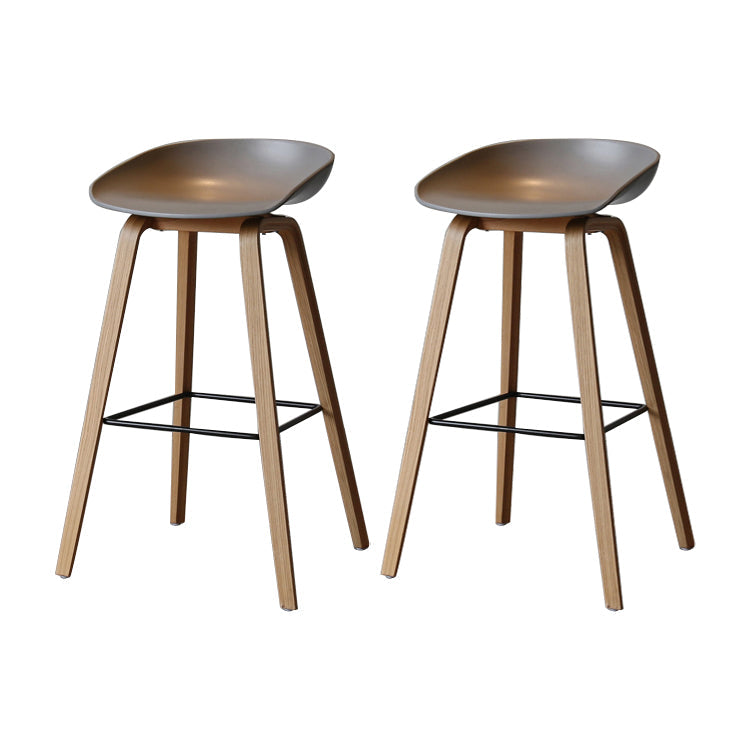 Contemporary Solid Wood Barstool Indoor Bar Stool with Low Back for Kitchen Grey 2 Piece Set Bar Stool(30"H) Clearhalo 'Bar Furniture' 'Bar Stools' 'bar_stools' 'furn' 'furn_bar_stools' 'furniture_bar_stools' 'Kitchen & Dining Furniture' 'kitchen&dining_furn' 'kitchen' 'kitchen_furn' Furniture' 4415829