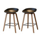 Contemporary Solid Wood Barstool Indoor Bar Stool with Low Back for Kitchen Gloss Black 2 Piece Set Counter Stool(26"H) Clearhalo 'Bar Furniture' 'Bar Stools' 'bar_stools' 'furn' 'furn_bar_stools' 'furniture_bar_stools' 'Kitchen & Dining Furniture' 'kitchen&dining_furn' 'kitchen' 'kitchen_furn' Furniture' 4415846