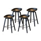 Contemporary Solid Wood Barstool Indoor Bar Stool with Low Back for Kitchen Black 4 Piece Set Counter Stool(26"H) Clearhalo 'Bar Furniture' 'Bar Stools' 'bar_stools' 'furn' 'furn_bar_stools' 'furniture_bar_stools' 'Kitchen & Dining Furniture' 'kitchen&dining_furn' 'kitchen' 'kitchen_furn' Furniture' 4415850