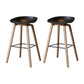 Contemporary Solid Wood Barstool Indoor Bar Stool with Low Back for Kitchen Gloss Black 2 Piece Set Bar Stool(30"H) Clearhalo 'Bar Furniture' 'Bar Stools' 'bar_stools' 'furn' 'furn_bar_stools' 'furniture_bar_stools' 'Kitchen & Dining Furniture' 'kitchen&dining_furn' 'kitchen' 'kitchen_furn' Furniture' 4415852