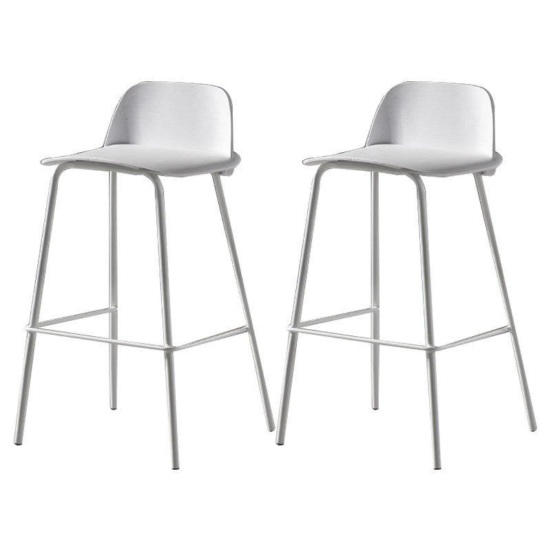 Modern Plastic Seats Macron Barstool Metal 4 Legs Bar Stool for Indoor, Set of 2 White 2 Piece Set Counter Stool(26"H) Clearhalo 'Bar Furniture' 'Bar Stools' 'bar_stools' 'furn' 'furn_bar_stools' 'furniture_bar_stools' 'Kitchen & Dining Furniture' 'kitchen&dining_furn' 'kitchen' 'kitchen_furn' Furniture' 4415869
